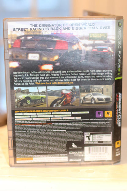 Midnight Club Los Angeles Complete Edition Xbox 360 Platinum Hits