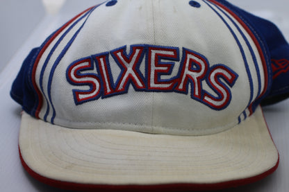 Vintage Philadelphia 76ers Sixers New Era Hardwood Classics Cap Sun Faded