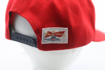 New England Patriots Snapback Cap Hat – NFL Budweiser Patch – Red/Navy – Adult OSFM