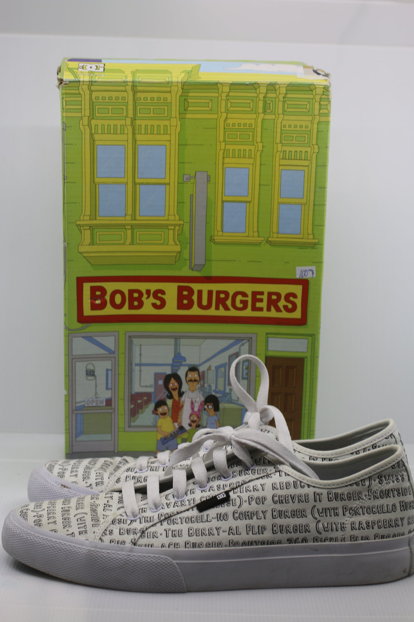 DC Shoes Men's Bob's Burgers Manual Sneakers Skate Shoes White/Multi 11.5