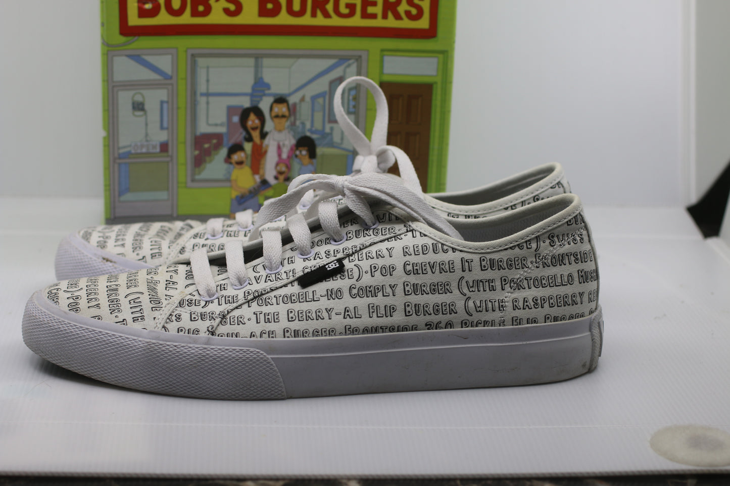 DC Shoes Men's Bob's Burgers Manual Sneakers Skate Shoes White/Multi 11.5