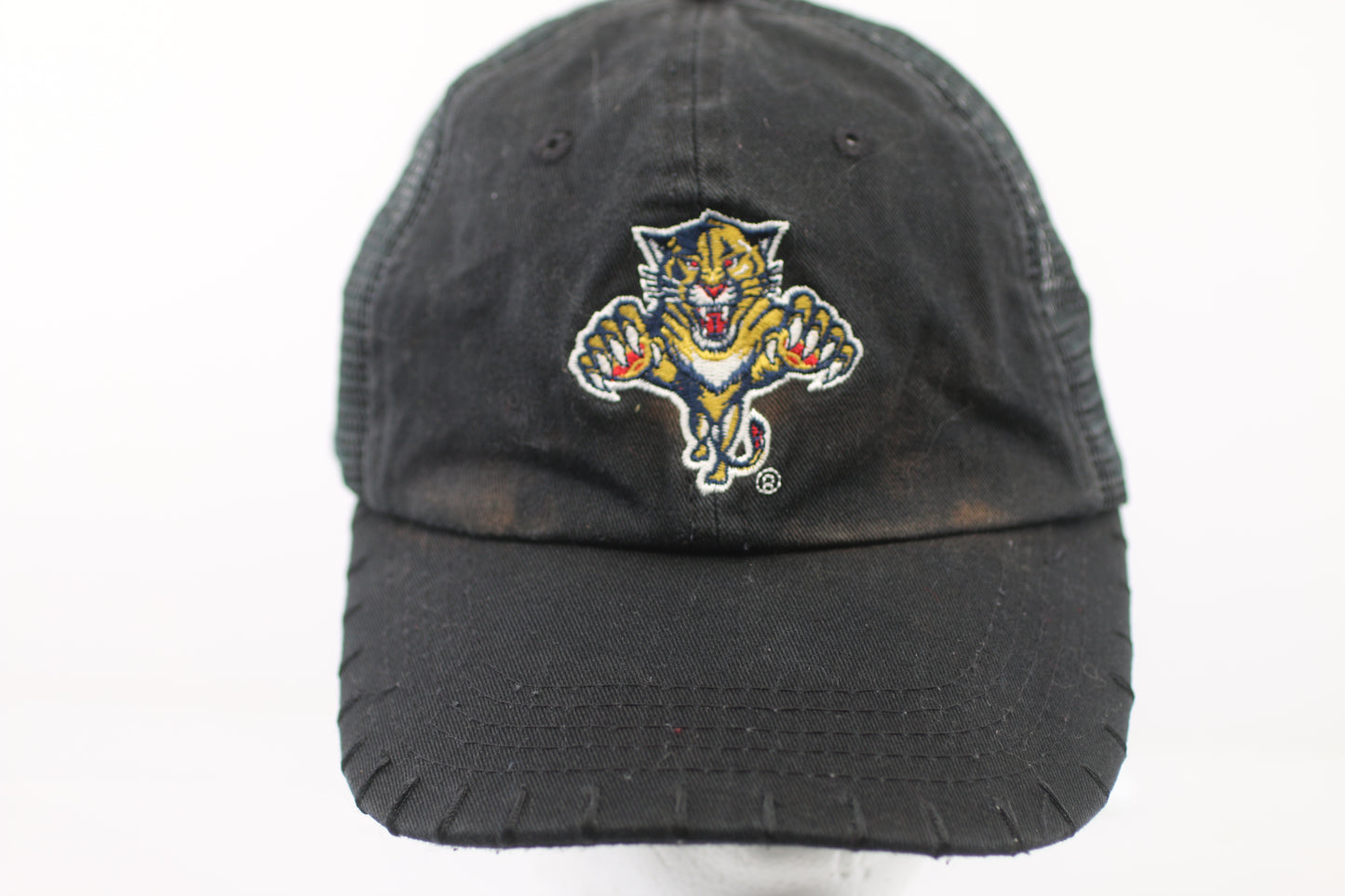 Florida Panthers NHL Trucker Cap Black Mesh Snapback – Very Worn – Authentic