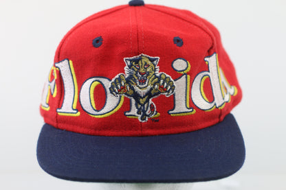 Vintage 90s Logo 7 Florida Panthers NHL Snapback Hat – Red Hockey Cap