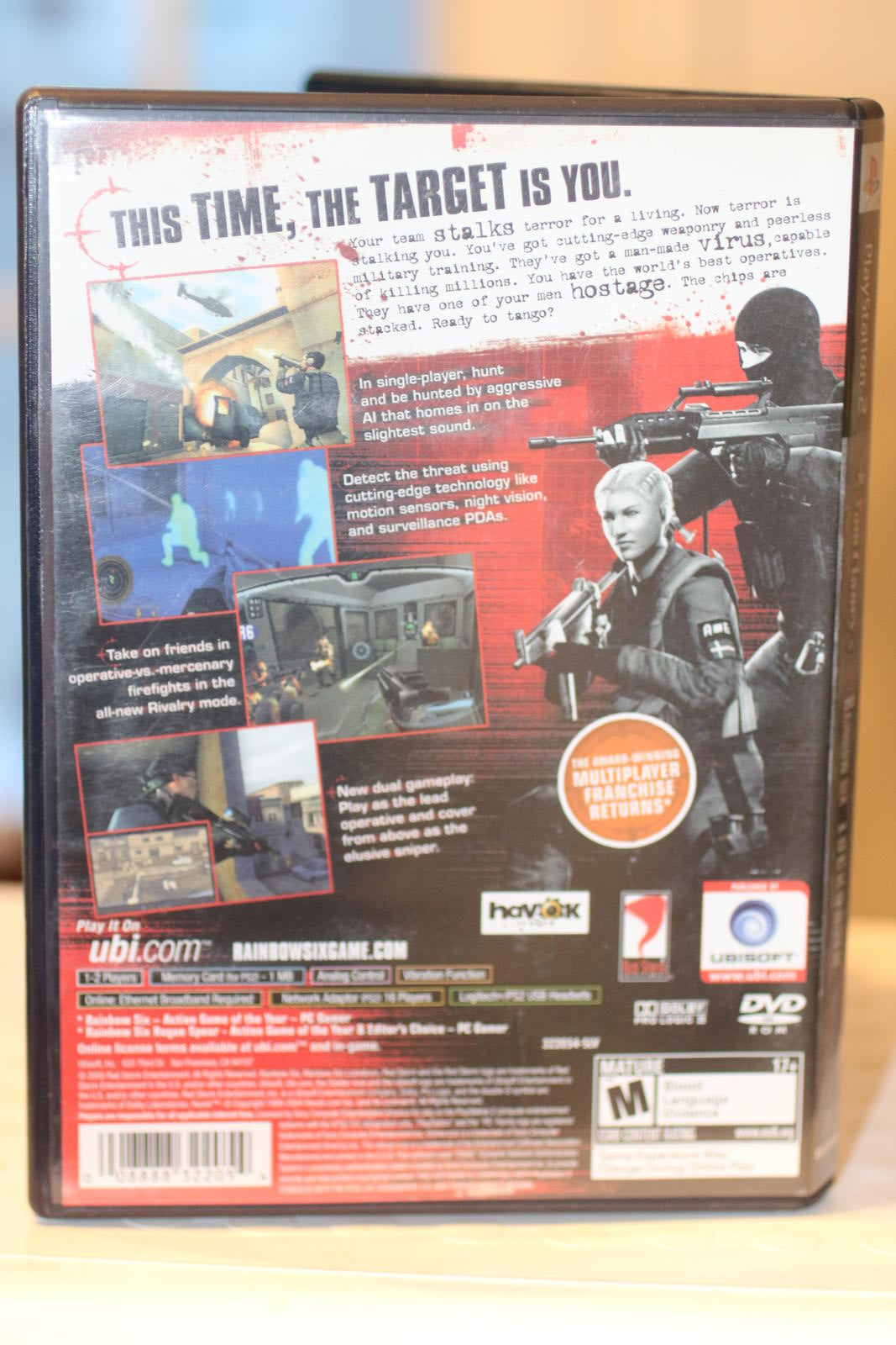 Tom Clancy's Rainbow Six Lockdown PlayStation 2 Game w/ 8MB Memory Card