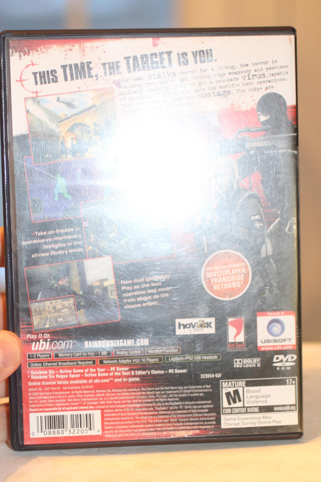 Tom Clancy's Rainbow Six Lockdown PlayStation 2 Game w/ 8MB Memory Card