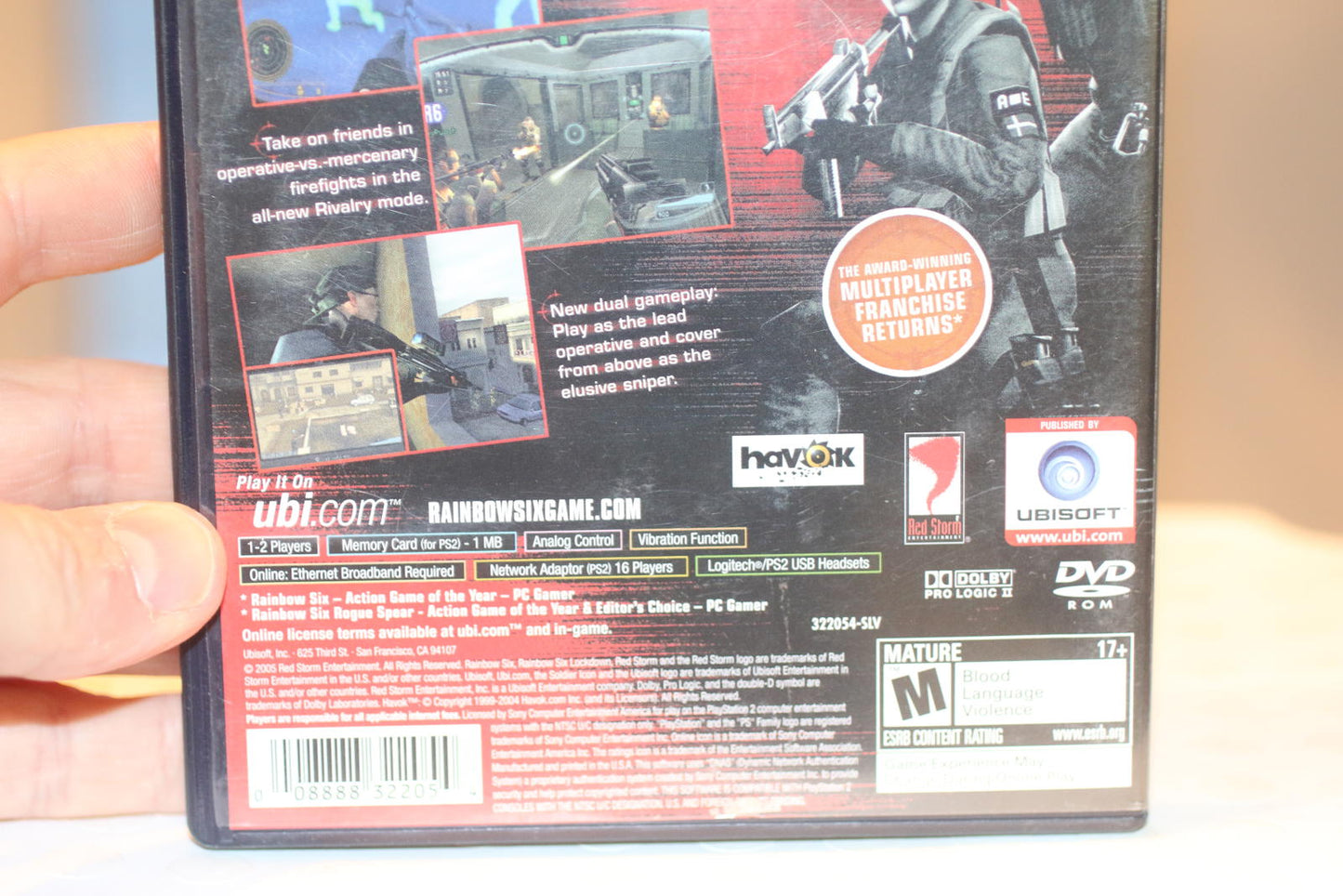 Tom Clancy's Rainbow Six Lockdown PlayStation 2 Game w/ 8MB Memory Card