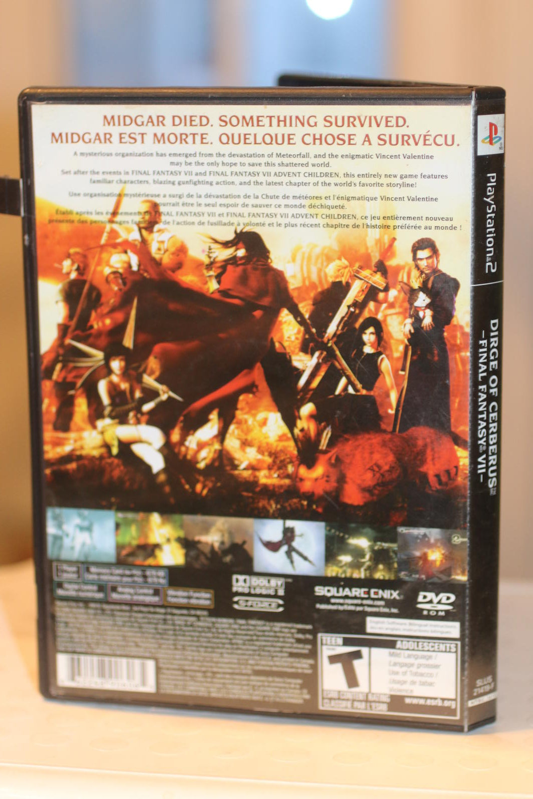 Final Fantasy VII: Dirge of Cerberus (Sony PlayStation 2, 2006) No Manual