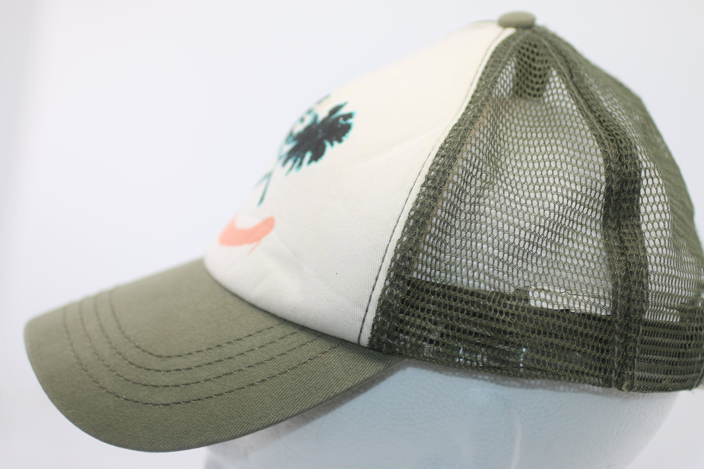 Billabong Trucker Hat Palm Tree Graphic Mesh Snapback Surf Skate Cap