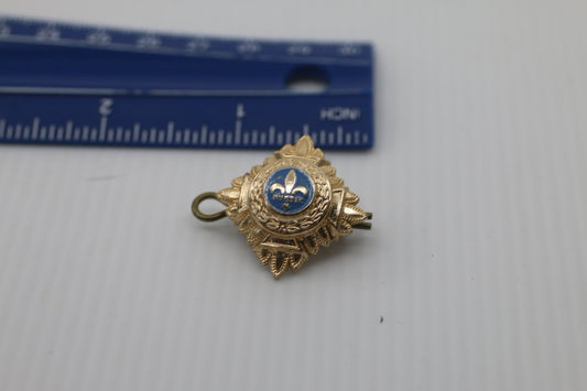 Étoile fleur de lys Québec 6-1018 or avec vis (paire) pin