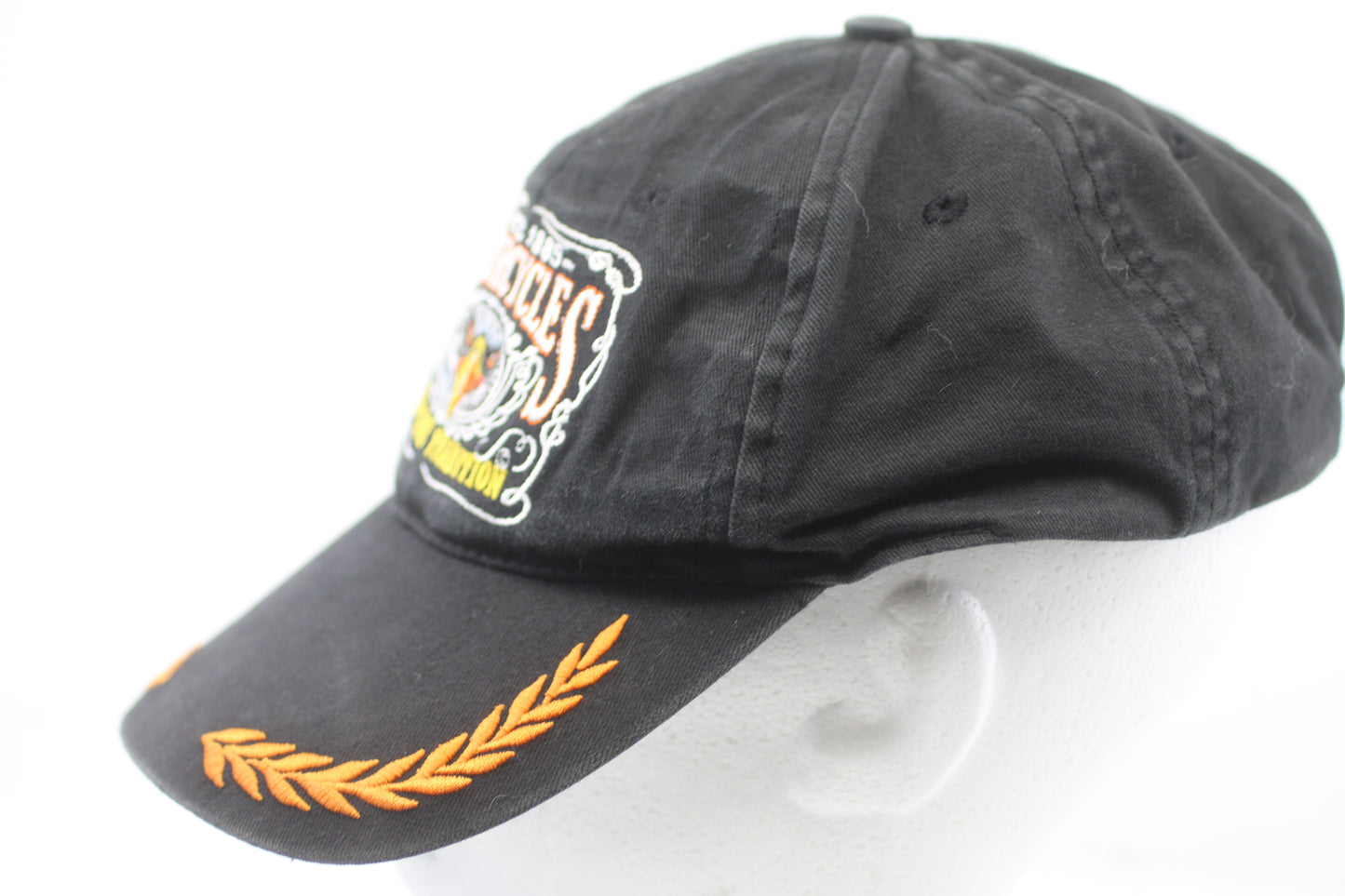 Vintage Motorcycle Cap “Old Time Tradition” Eagle Patch Black Dad Hat | 100% Cotton Biker Hat