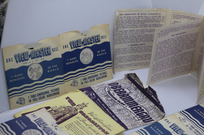 Vintage View-Master Lot w/ Viewer + 30+ Reels FT Snow White Coronation Banff Vatican