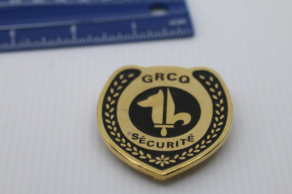 Vintage Lapel Pin Logo GRCQ Sécurité Canine Canada