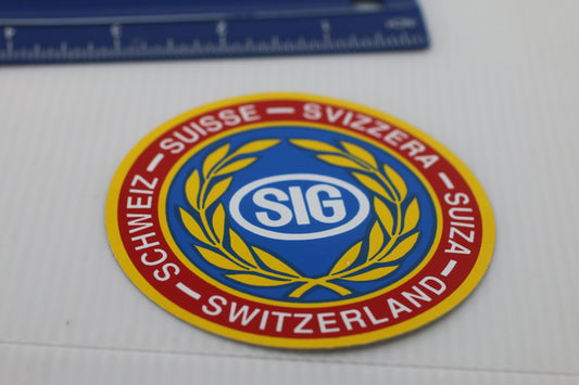 Souvenir 1980's Rare sticker Suisse Sig Svizzera Schweiz suiza