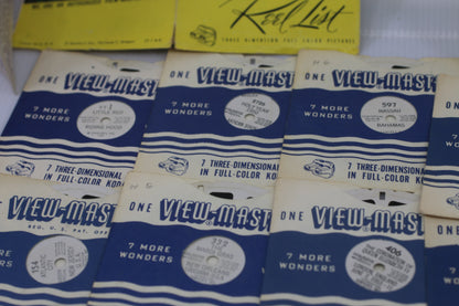 Vintage View-Master Lot w/ Viewer + 30+ Reels FT Snow White Coronation Banff Vatican