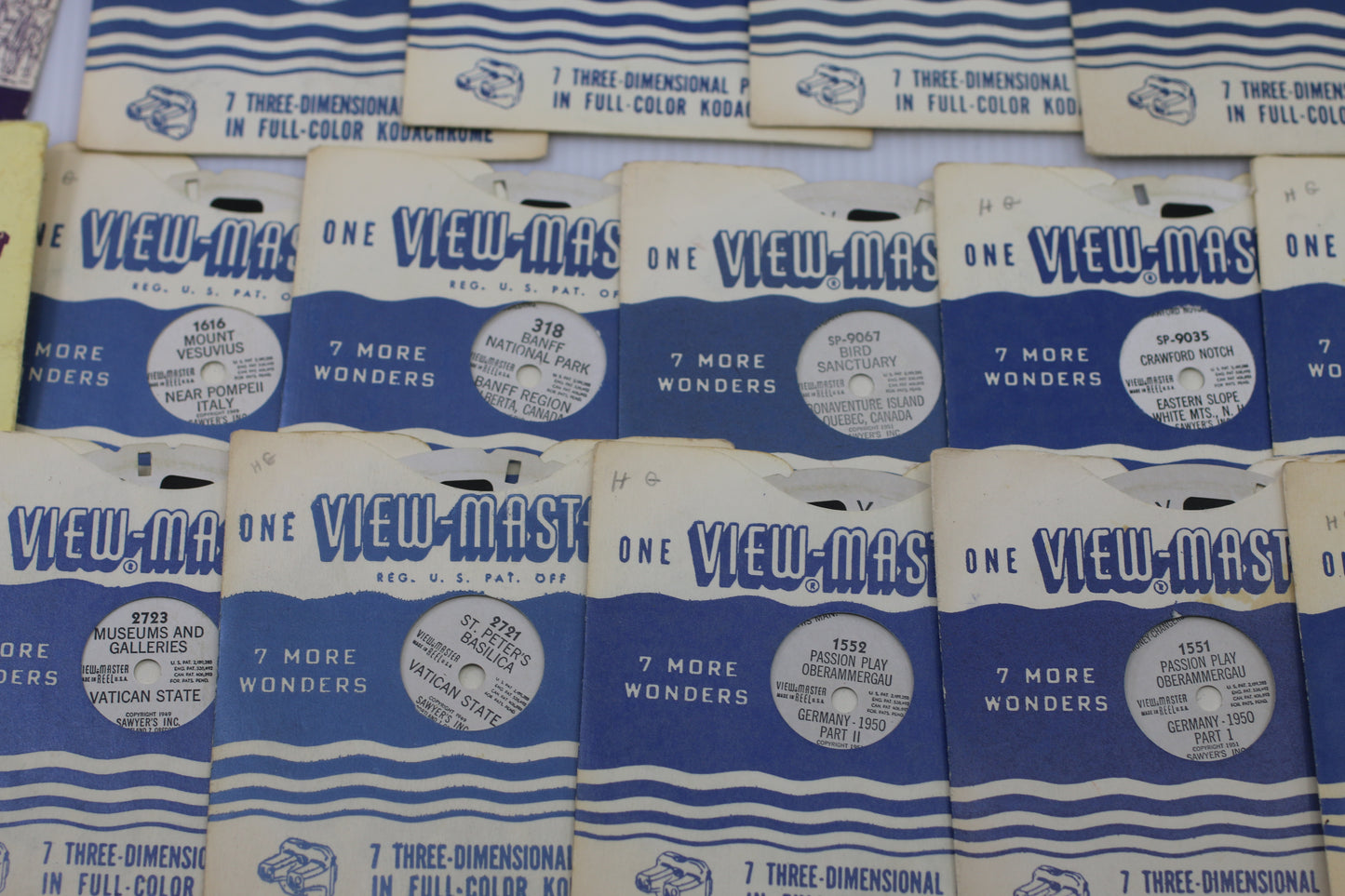 Vintage View-Master Lot w/ Viewer + 30+ Reels FT Snow White Coronation Banff Vatican