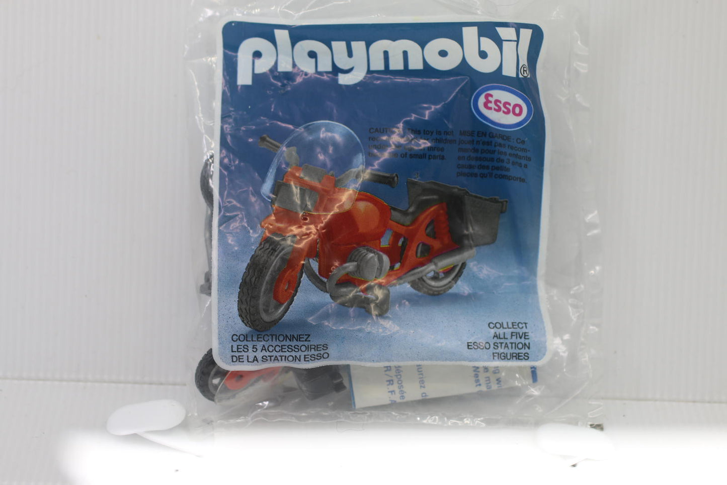Vintage PLAYMOBIL ESSO Motorcycle vehicle 1985 SEALED Figurine New rare