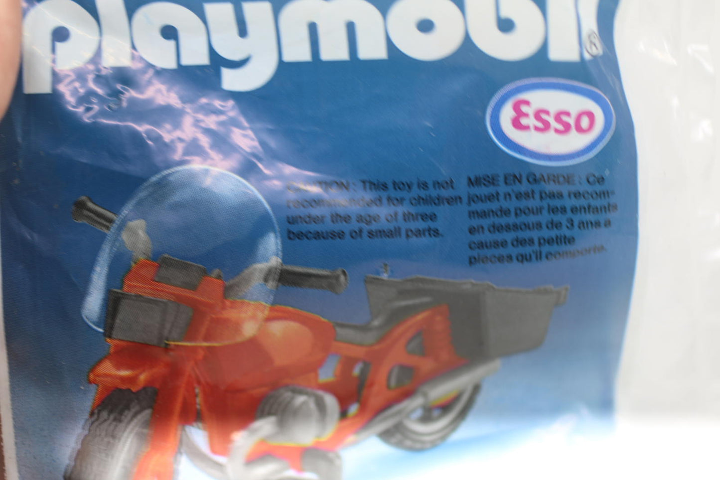 Vintage PLAYMOBIL ESSO Motorcycle vehicle 1985 SEALED Figurine New rare