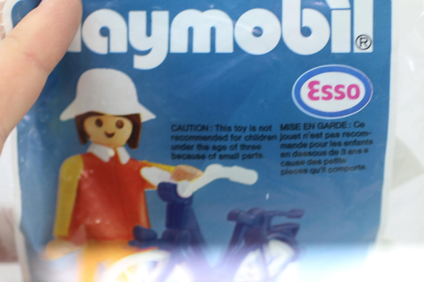 Vintage PLAYMOBIL ESSO Woman & Bike 1985 SEALED Figurine New rare