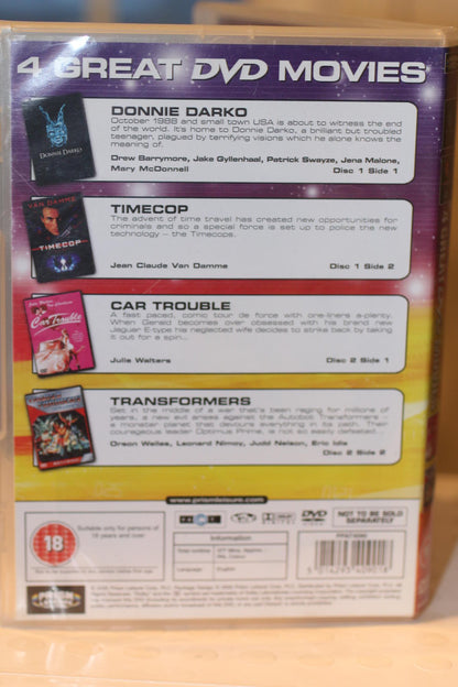 4 Great DVD Movies Collection - Donnie Darko, Car Trouble, Timecop, Transformers