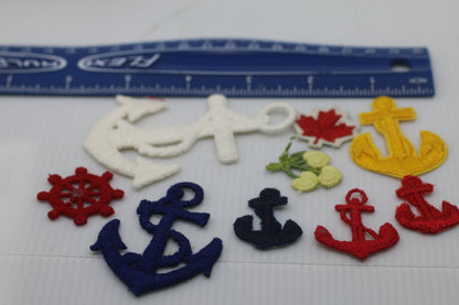 Lot of Embroidered patch badge Colored Anchor Appliques Embroidery Nautical