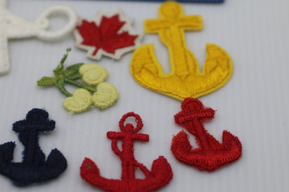 Lot of Embroidered patch badge Colored Anchor Appliques Embroidery Nautical