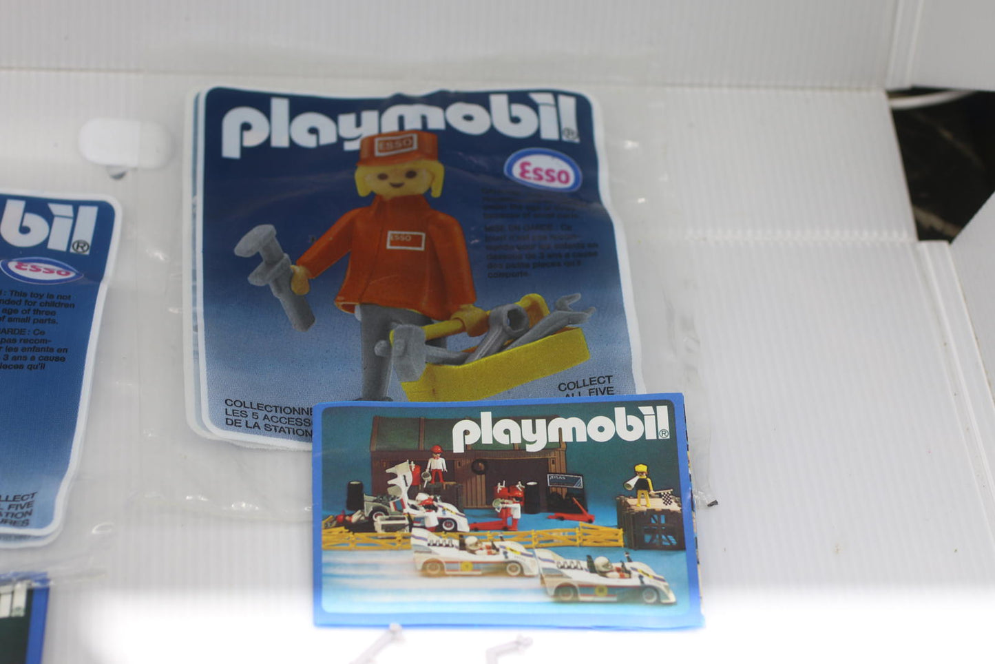 Vintage Playmobil Esso Empty Bags Inserts Booklets Lot 1980s Original