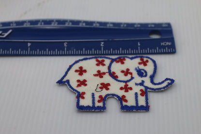 Vintage Souvenir Patch Badge Elephant with red plus sign