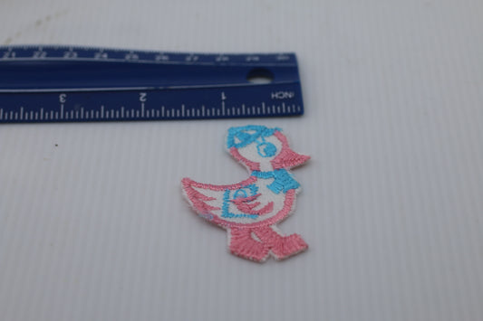 Duck Sew-on Vintage Embroidered Clothing Patch Applique Cute Fun