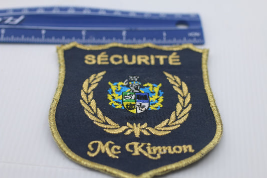 Vintage Souvenir patch Québec Canada embroidered patch Sécurité MC Kinnon