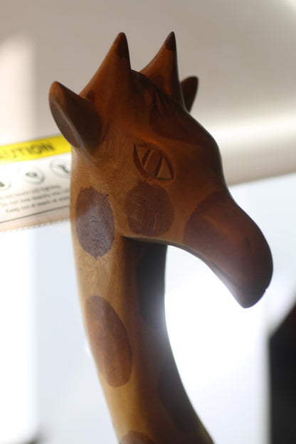 Vintage Hand Carved Wooden Giraffe Figurine African Art over 26" Tall
