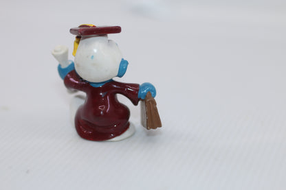 PEYO SCHLEICH VTG 1981 SMURFS # 20130 BROWN GRADUATE SMURF PVC FIGURINE