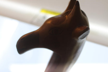 Vintage Hand Carved Wooden Giraffe Figurine African Art over 26" Tall