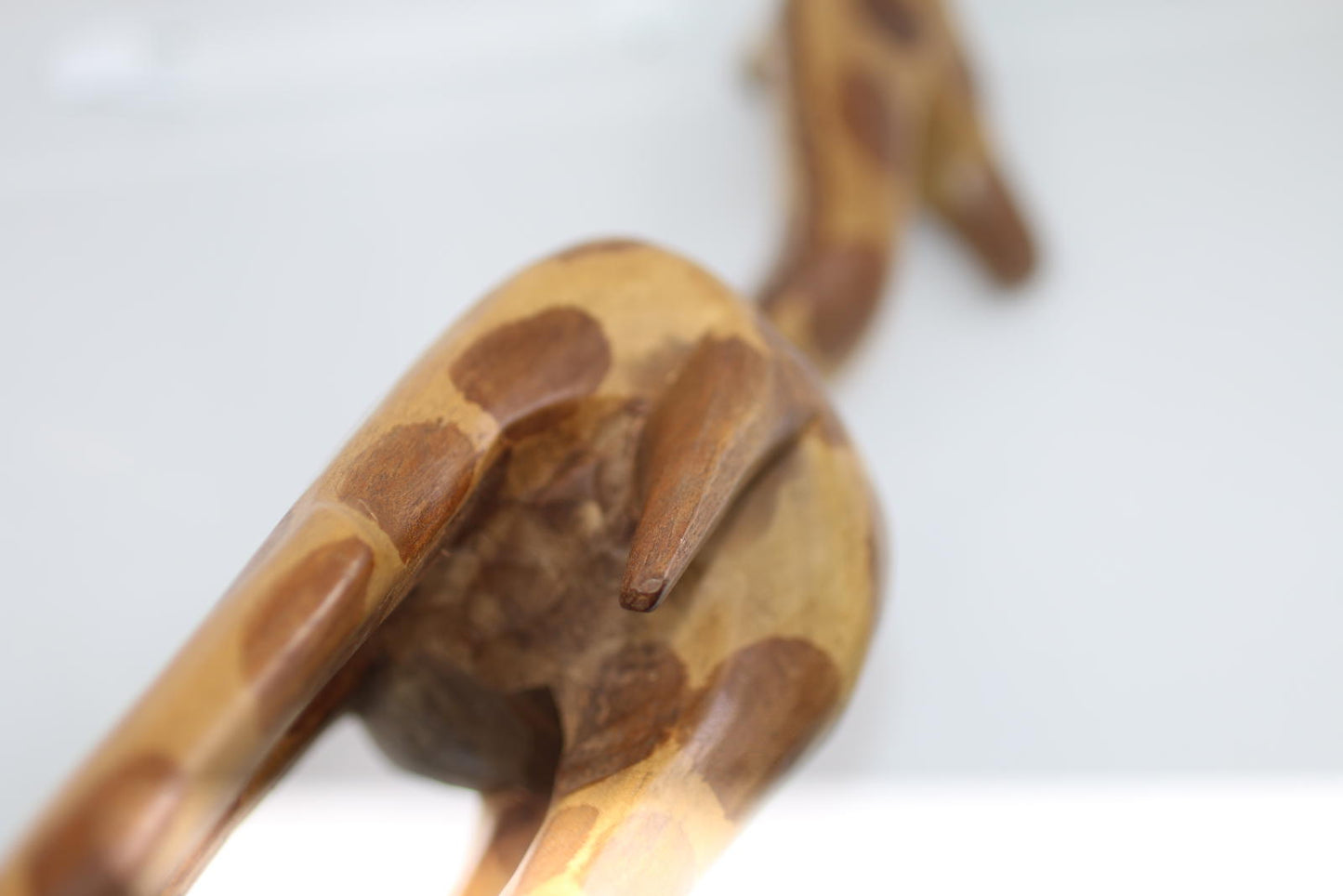 Vintage Hand Carved Wooden Giraffe Figurine African Art over 26" Tall