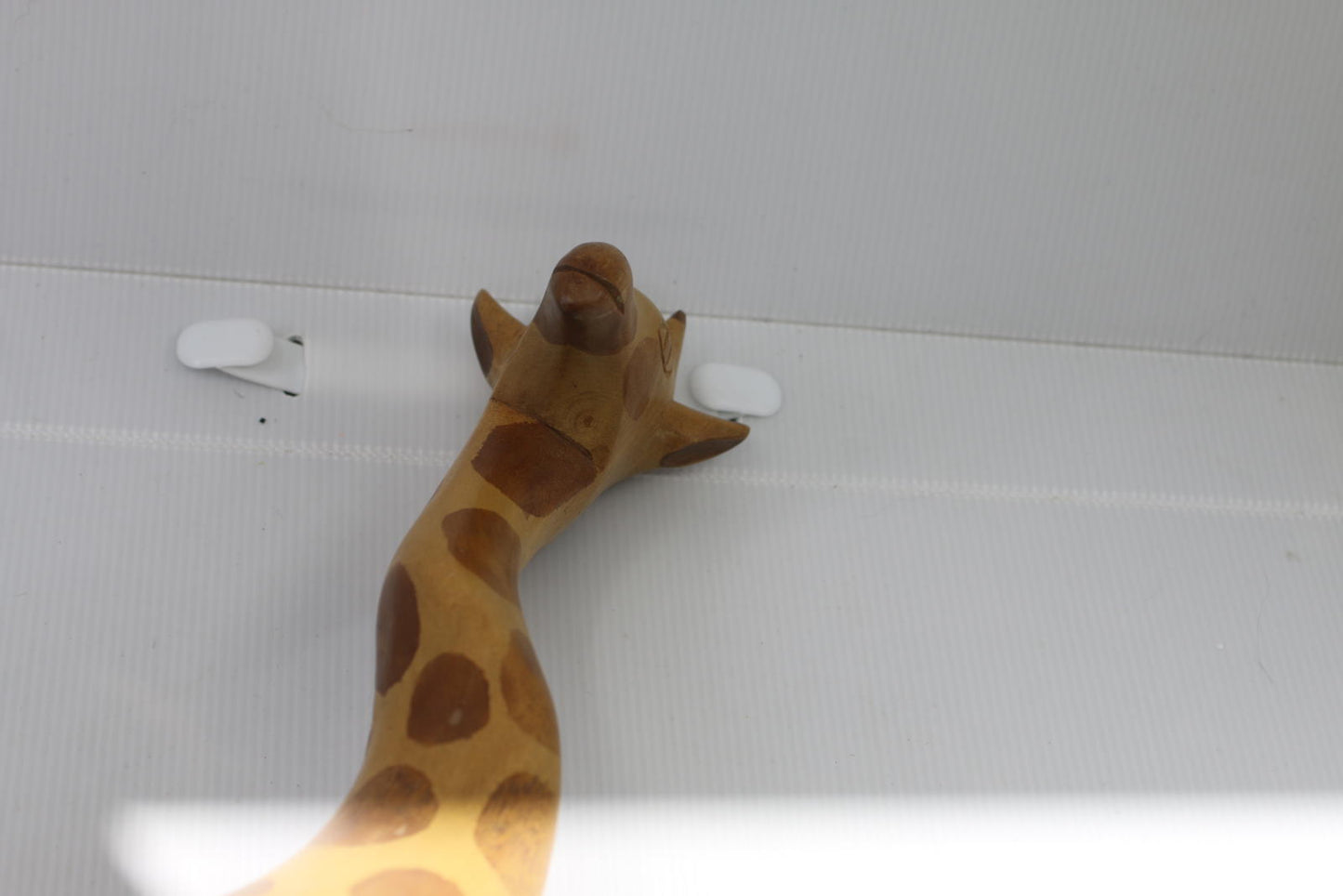 Vintage Hand Carved Wooden Giraffe Figurine African Art over 26" Tall