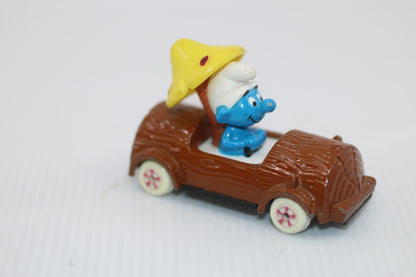 1982 Peyo ERTL Redwood Smurf-About Car Die Cast Loose Vintage