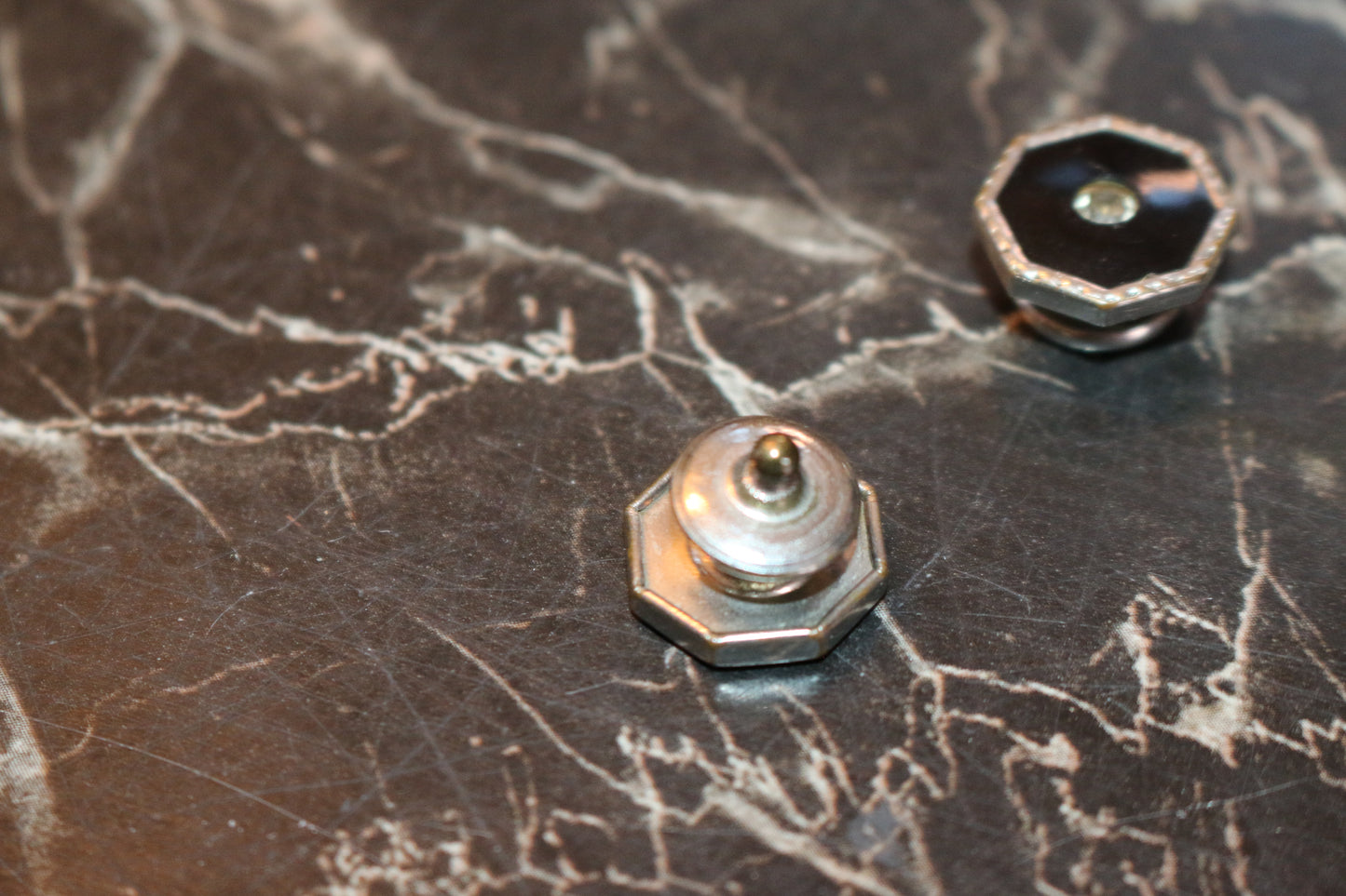 Vintage lof of 2 Black Onyx Octagon Stud Cufflinks