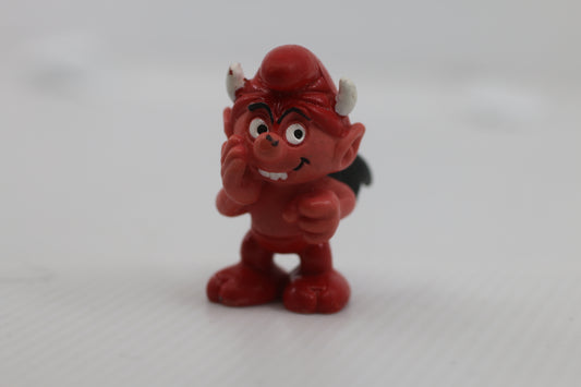Vintage Smurfs RARE PVC Red Devil Demon Wings Horns Figure 1984 1.75”