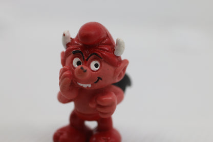 Vintage Smurfs RARE PVC Red Devil Demon Wings Horns Figure 1984 1.75”