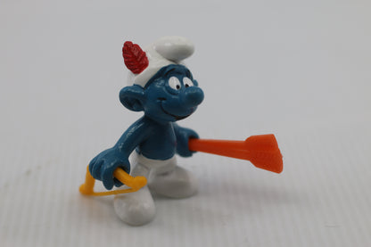 ARCHER SMURF - Bow & Arrow - Vintage SMURFS Bully PVC Figure