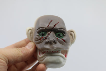 Rubber Monster Finger Puppet Heads Lot of 2 Halloween Horror Toy