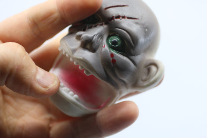 Rubber Monster Finger Puppet Heads Lot of 2 Halloween Horror Toy