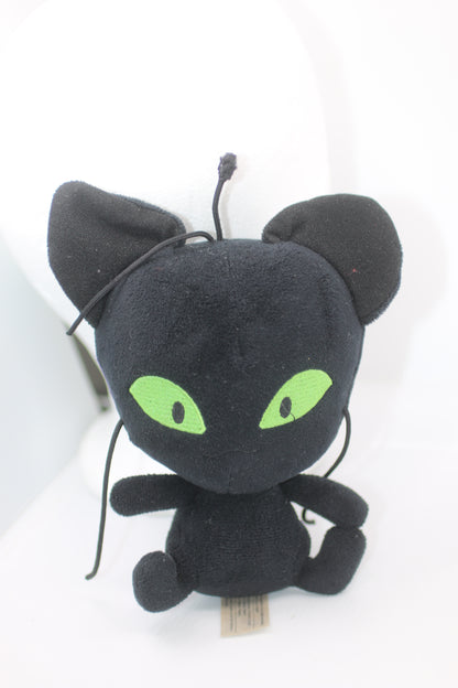 Bandai 2015 Miraculous Cat Noir Plagg Black Plush Soft Stuffed Animal