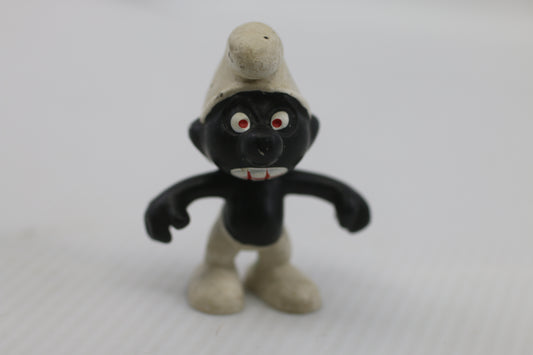 RARE Angry Smurf Black Teeth Vintage Figure Schleich Peyo Germany 1966 #2