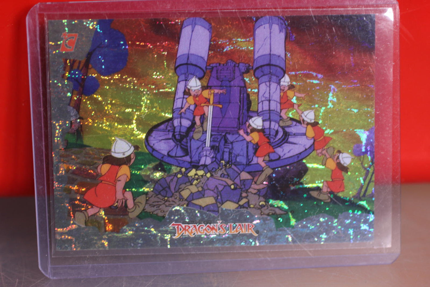 Dragon's Lair Trading Card #46 Crash Landing - Vintage Collectible Holo foil