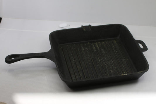 Vintage Old Mountain Cast Iron Square Grill Pan 10" Ribbed Skillet