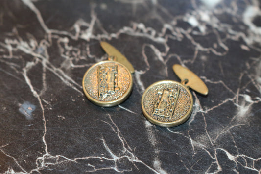 VTG  Brass Train Cuff Links, Men’s, Vintage (AP15) Cufflinks