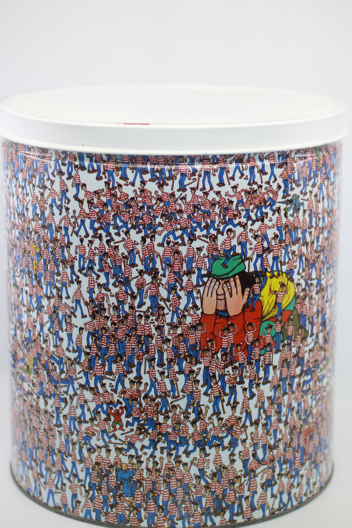 Vintage 1991 Where’s Waldo Metal Storage Tin Canister – Holiday Delights – Martin Handford