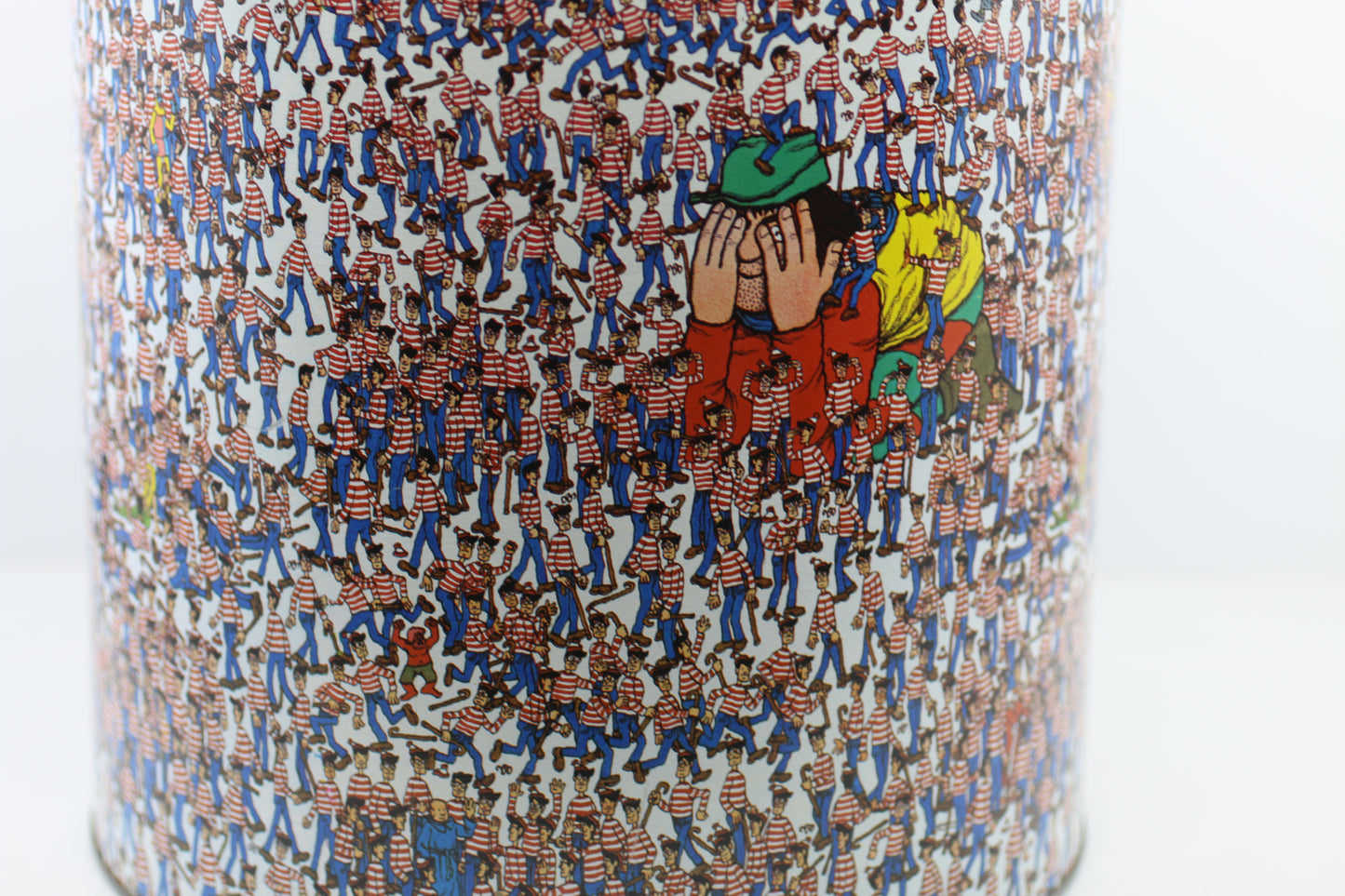 Vintage 1991 Where’s Waldo Metal Storage Tin Canister – Holiday Delights – Martin Handford