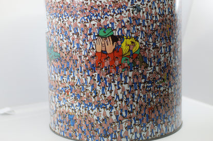 Vintage 1991 Where’s Waldo Metal Storage Tin Canister – Holiday Delights – Martin Handford