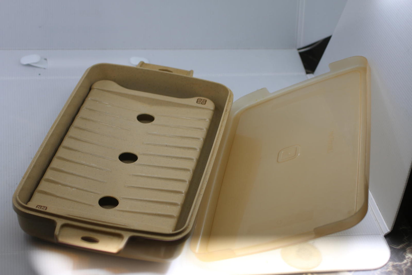 LITTONWARE MICROWAVE OVENWARE ROASTER PAN CASSEROLE WITH LID #38810 EUC